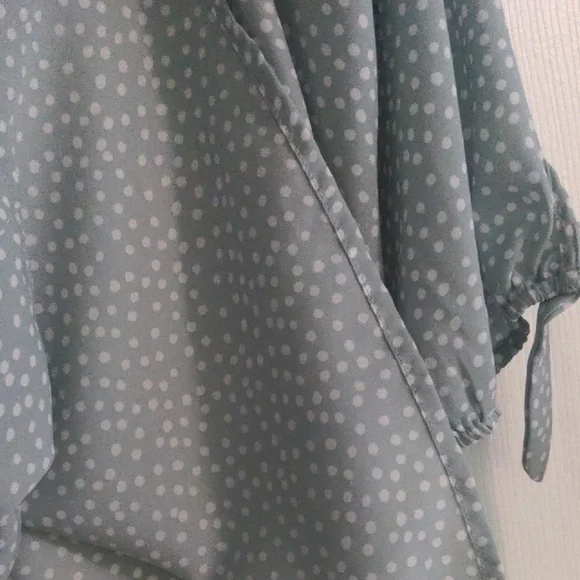 EUC✨ PAPERMOON XL mint/light blue Coraley 3/4 Tie Sleeve Blouse from Stitchfix - Picture 13 of 17